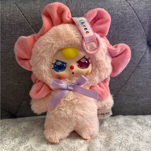 Baby Three spring pink flower with special htf eyes plush keychain